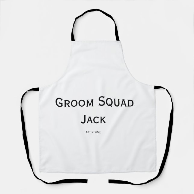 personalized simple monogram add your name wedding apron (Front)