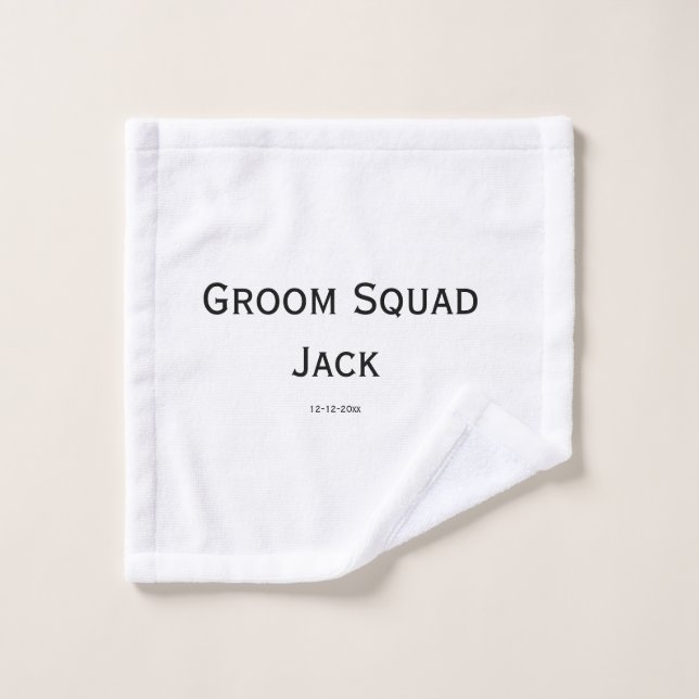 personalized simple monogram add your name wedding bath towel set (Wash Cloth)