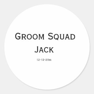 personalized simple monogram add your name wedding classic round sticker