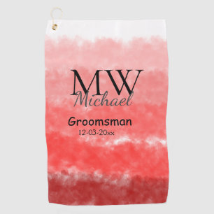 personalized simple monogram name groomsman minima golf towel