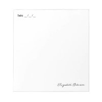 Personalized Simple Notepad with Date and Name