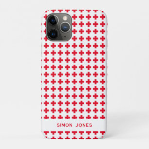 Personalized Simple Pattern Red Cross Medical iPhone 11 Pro Case