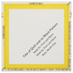 Personalized Simple Quilt Label Corner Fabric