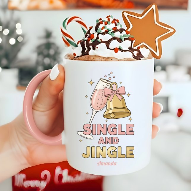 Personalized Single and Jingle Funny Christmas Mug (Creator Uploaded)