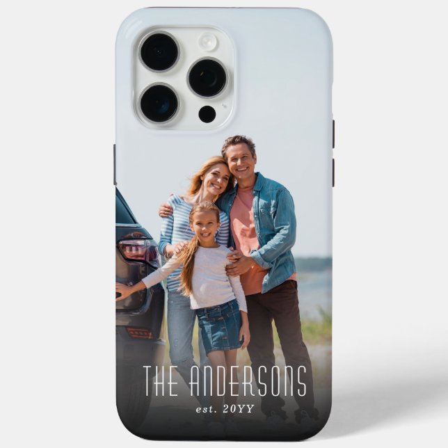 Personalized Single Family Photo & Name Case-Mate iPhone Case (Back)