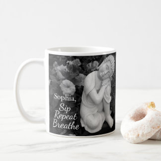Personalized Sip Breathe Buddha Zen Black White Coffee Mug
