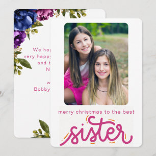 Personalized Sister's Photo Christmas Holiday Card