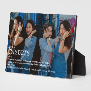 Personalized Sisters Photo Collage Definition Art Plaque