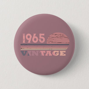 Personalized sixty vintage 60th birthday party 6 cm round badge