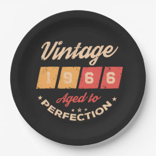 Personalized sixty vintage 60th birthday party paper plate