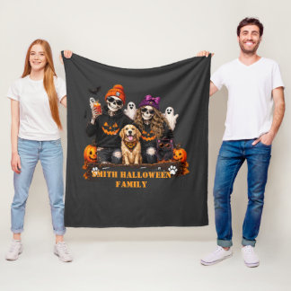 Personalized Skeleton Halloween Stay Spooky Fleece Blanket