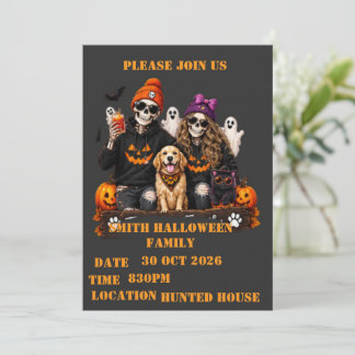 Personalized Skeleton Halloween Stay Spooky Invitation