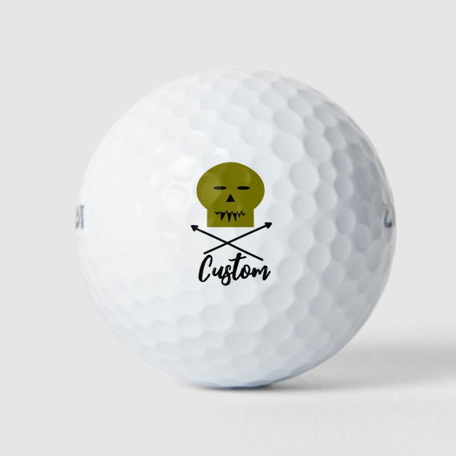 Personalized Skull and Crossbones Golf Balls (Front)