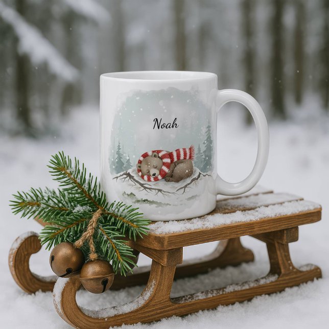 Personalized Sleeping Bear Winter Coffee Cup | Cus (Creator Uploaded)