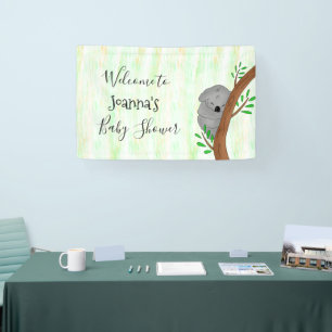 Personalized Sleepy Koala Bear Baby Shower Banner