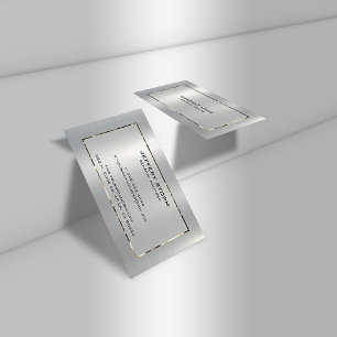 Personalized Slick Silver Gray Metallic Texture Business Card
