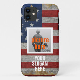 PERSONALIZED SLOGAN COUNTRY SAYING CUSTOMIZED FLAG iPhone 11 CASE