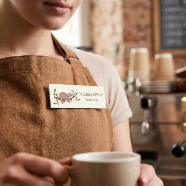 Personalized Sloth Coffee Bar  Name Tag (Creator Uploaded)