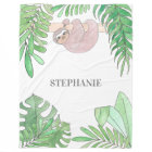 Personalized Sloth Girl Baby Blanket