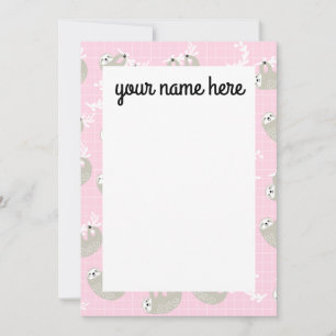 Personalized Sloth Notecards