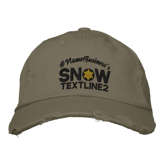 Personalized Snow Embroidery Snowflake Style Embroidered Hat (Front)
