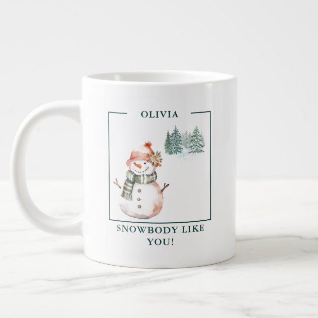 Personalized "Snowbody Like You!" Snow-woman Mug (Left)