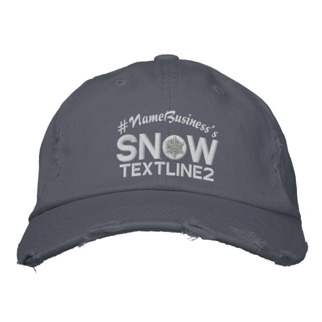 Personalized Snowflake 2 lines Embroidery Embroidered Hat (Front)