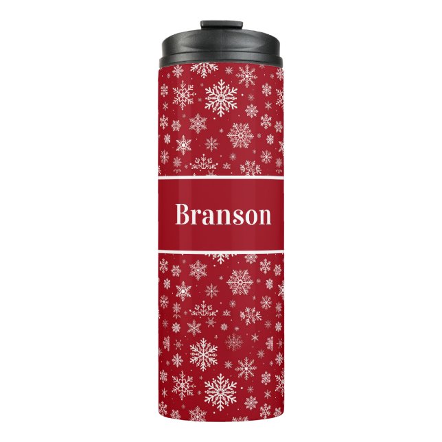 Personalized Snowflake Thermal Tumbler (Front)