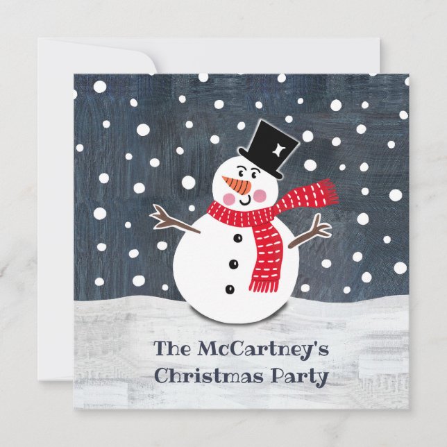Personalized Snowman Christmas Party Invitation (Front)