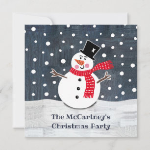 Personalized Snowman Christmas Party Invitation