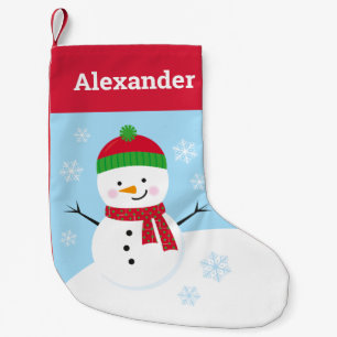 Personalized Snowman Christmas Stocking for Kids