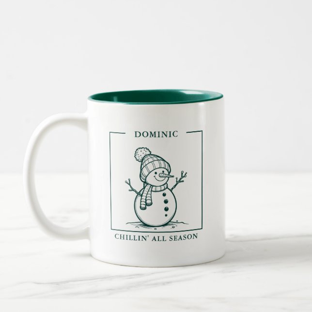 Personalized Snowman Mug – A Winter Delight (Left)