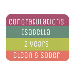 Personalized Sobriety Anniversary 12 step birthday Magnet