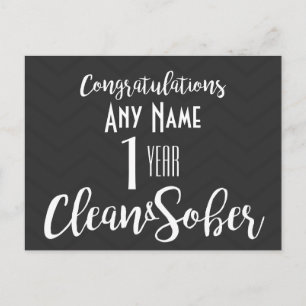personalized sobriety birthday anniversary AA NA Postcard