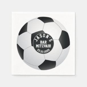 Personalized Soccer Ball Bar Mitzvah Napkin