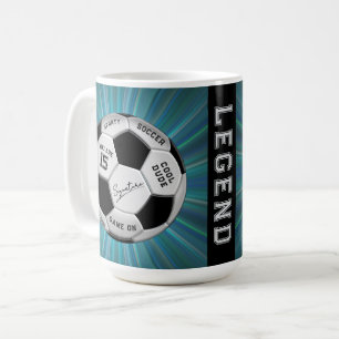Personalized Soccer Ball Birthday Age Name Text Coffee Mug