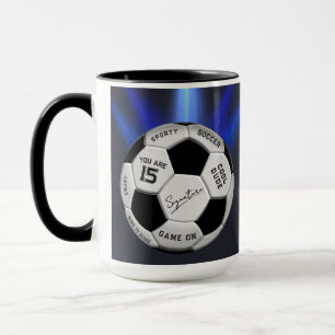 Personalized Soccer Ball Birthday Age Name Text Mug