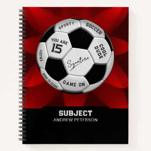 Personalized Soccer Ball Birthday Age Name Text Notebook