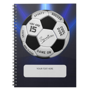 Personalized Soccer Ball Birthday Age Name Text Notebook