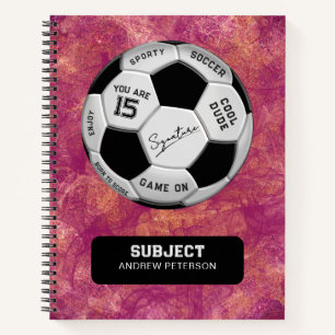 Personalized Soccer Ball Birthday Age Name Text Notebook