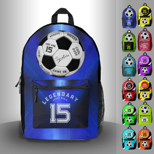 Personalized Soccer Ball Birthday    Age Name Text Printed Backpack