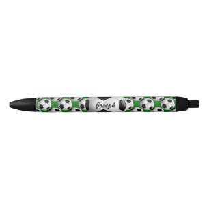 Personalized Soccer Ball on Football Pattern Black Ink Pen
