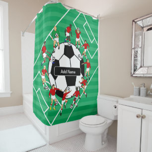 Personalized Soccer football Shower Curtain
