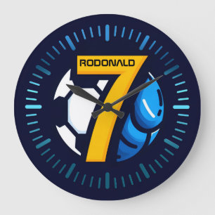 Personalized Soccer Gift, Soccer 7 Large Clock