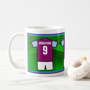 Personalized Soccer Jersey name and number Coffee Mug