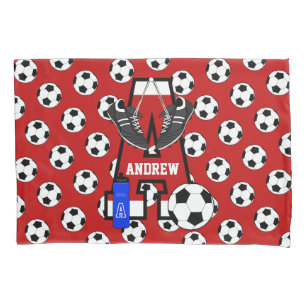 Personalized Soccer Monogram Letter A Pillowcase