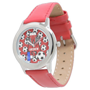Personalized Soccer Monogram Letter A Watch