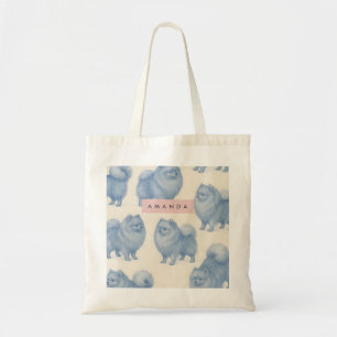 Personalized Soft and Cute Pomeranian Pattern Tote Bag