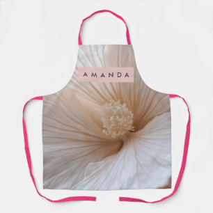 Personalized Soft Blush Petal Bloom Floral Design Apron