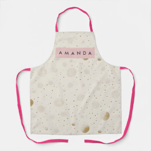Personalized Soft Gold Polka Dot Minimalist Style Apron